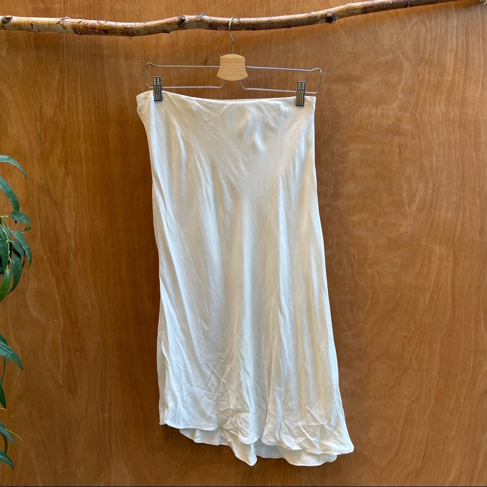 The row silk white midi skirt